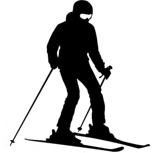 12.8CM*13.7CM Interesting Skiing Vinyl Decal Silhouette Car Sticker S9-0463