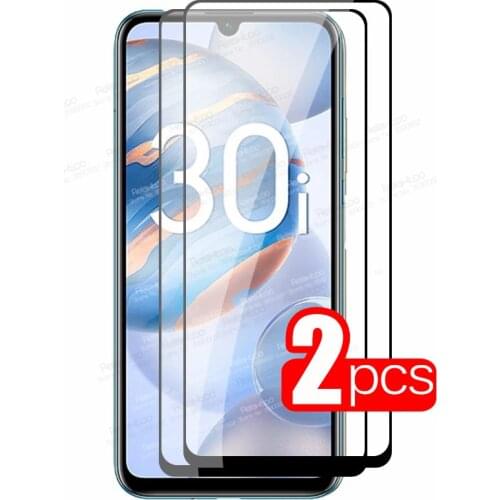 2-1pcs Protective Glass For Huawei Honor 30i 30s 30 Honer 10 Lite 9 Light 20 Pro 20s 20E 10i 8x 9x Screen Protector Cover Film
