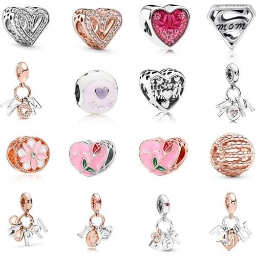 2Pcs/Lot Mothers Day Charms, DIY Womens Bracelet Necklace Jewelry,for Brand Charm Bracelet Necklace Jewelry Making Gifts