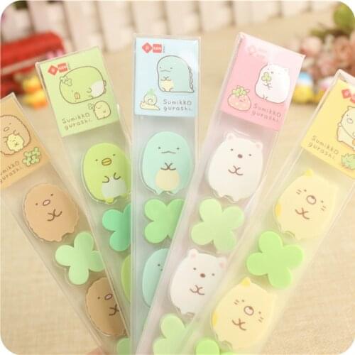 5pcs/set cartoon Sumikko Erasers Orange Blue Pink Stationery Office Supplies School Drawing kawaii eraser for kids