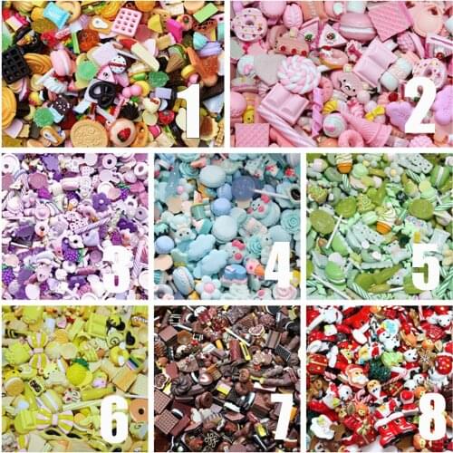 50Pcs Slime Charms Easter DIY Craft Making Resin Jewery Kit Resin Flatback Slime Beads Making Supplies DIY Scrapbooking Crafts