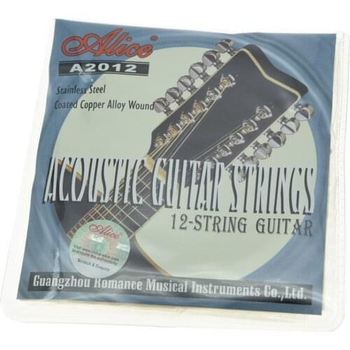 Alice 12-String Acoustic Folk Guitar Strings 1st-12th Stainless Steel Coated Copper Alloy Wound