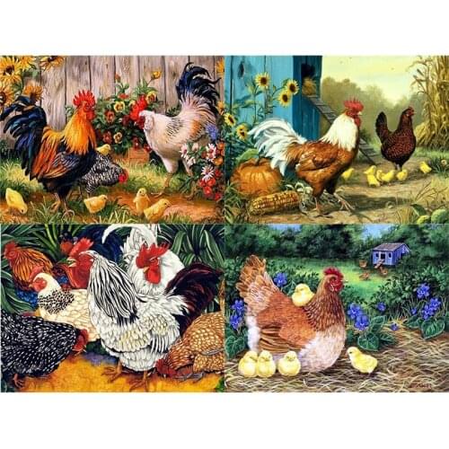 5D DIY Diamond Painting Animal chicken scenery Diamond Embroidery Mosaic Rhinestone Full Drill Cross Stitch Home Decor Gifts