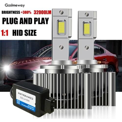 2PCS Auto Lamp D1S D2S LED Bulb Replacement Original HID D3S D2R D4S D4R D5S D8S Built-in Canbus Car Headlight 32000LM 70W 6000K