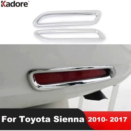 Rear Fog Light Lamp Cover Trim For Toyota Sienna 2011 2012 2013 2014 2015 2016 Chrome Tail Foglight Trim Sticker Car Accessories