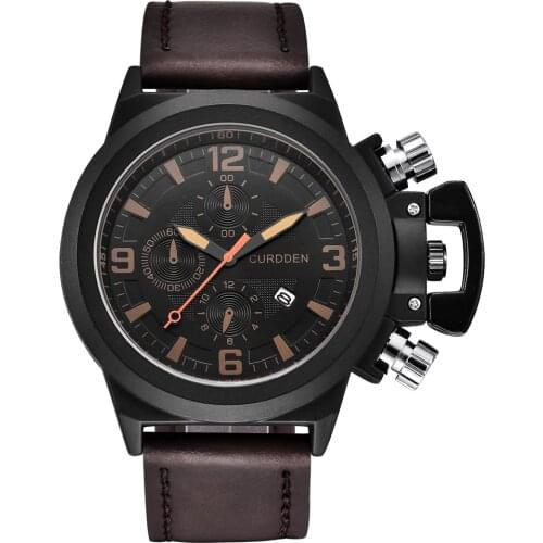 Wholesale Watches Mens Luxury Brand Watch Leather Band Date Quartz Wrist Watch Unique Designer Watches Relojes Lujo Marcas Men