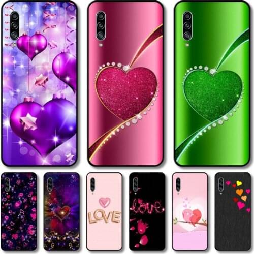Colorful love Phone Case For Samsung Galaxy A 12 51 52 21 71 72 42 31 10 80 90 S E 5G Black Shell Art Cell Cover