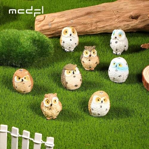 MCDFL Owl Small Animals Bonsai Decorative Flower Pots Kawaii Accessories Room Decor Ornaments for Home Garden Decoration Figures