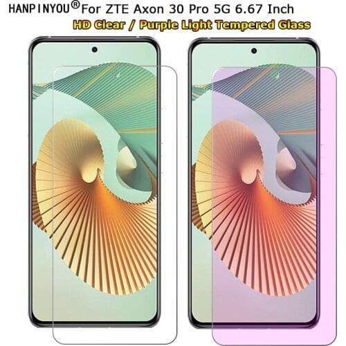 For ZTE Axon 30 Pro 5G 6.67" Clear / Anti blue Purple Light Ray Eye Care Tempered Glass 9H Screen Protector Film