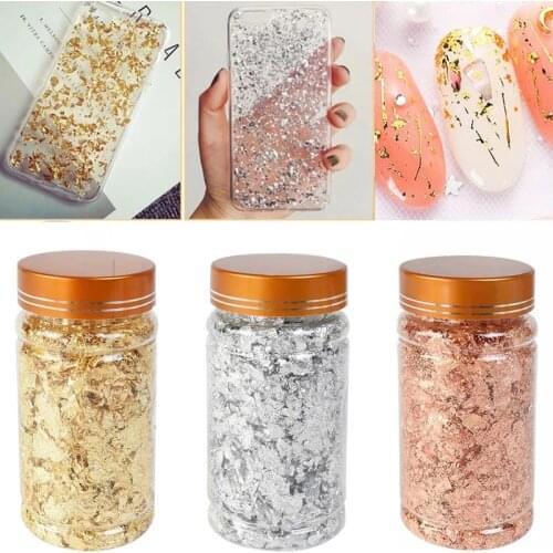 Imitation Gold/Sliver Foil Leaf Leaves Gilding Flake Copper Fragments For Arts Crafts Decoration DIY Nail Painting Gilding Decor