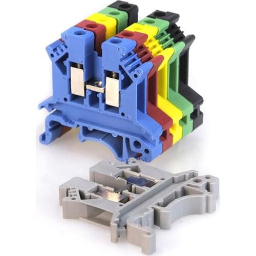 100pcs Din Rail Terminal Block UK-2.5B Wire Conductor Universal Connector Screw Connection Terminal Strip Block UK2.5B