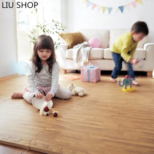 LIU Foam mat Puzzle Mat wood rug splicing floor can be cut waterproof sound insulation thickening anti slip carpet 30*30cm 10pcs