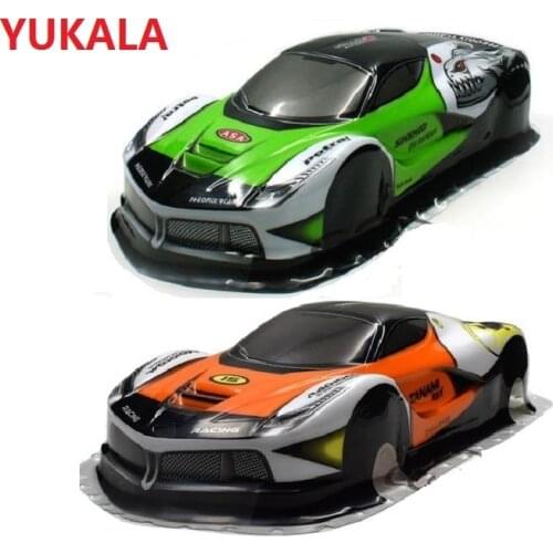 YUKALA 1pc 2pc 1/10 RC parts PVC painted body shell for 1/10 RC hobby racing on-road drift car(size: 445*195mm wheel base 260mm)