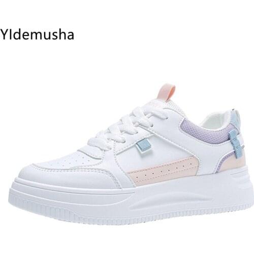 Fashion Shoes Womens Vulcanize Shoes Spring Autumn New Casual Classic Mixed Color PU Leather Shoes Women Casual Shoes Sneakers