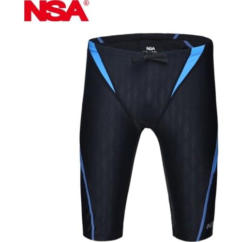 NSA Swimsuit Boys Swimwear Men Swim Trunks Boxer Mens Professional Swimming Trunks Shorts Competition Sharkskin Swimsuit
