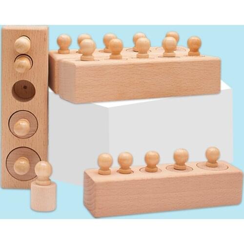 Montessori Materials Colored Cylinder Blocks and Cards Sensory Toys Educational Learning For Children Juguetes Montessori A1864H
