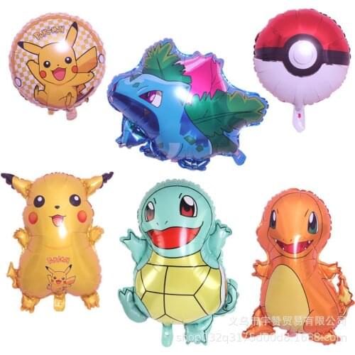 Pokemon Cartoon Anime Figures Aluminum Film Balloons Happy Birthday Party Decorations Supplies Pikachu Theme DIY Kids Balloon