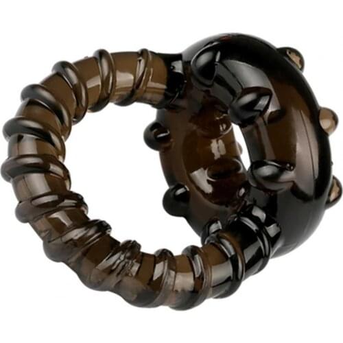 OLO Male Penis Corrector Easy-using Fast Adaptation TPE Delay Ejaculation Lock Ring Mens Double-Locking Fine Penis Ring Sex Toy