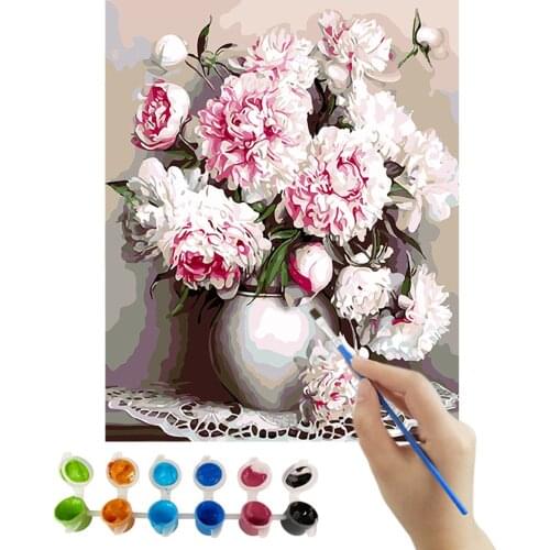 DIY Digital Oil Painting Hand-painted Coloring Oil Painting Monochrome Canvas Number Painting Kit Adults Kids Gifts Home Decors