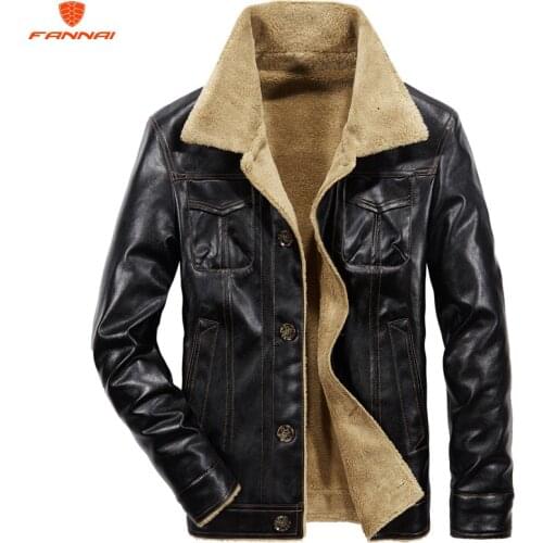 2018 new PU Artificial Casual Man Jackets For Men Leather Jacket Mens Coat Winter Warm Velvet coat Winter jacket men