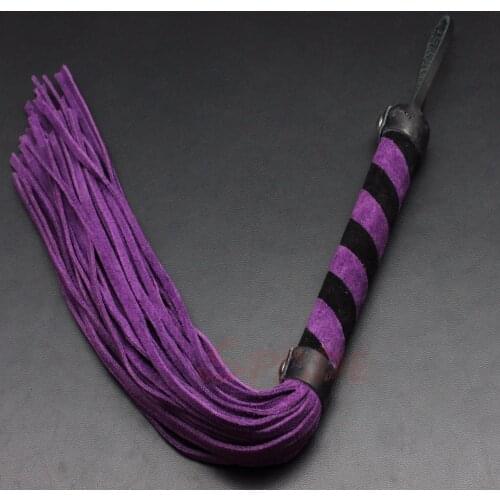 100% handmade purple leather whip for adult sex game sex toys adult products flirting toys free shipping