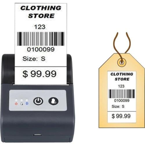 58mm Barcode Printer Mobile Supermarket Hand Thermal Label Sticker Printer Pricetag Machine HCC-T2PL-B