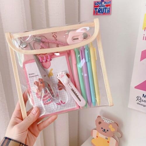 Transparent Pencil Case Pen Pouch Waterproof Girls Travel Cosmetic Bag Makeup Handbag Toiletry Wash Storage School Stationery