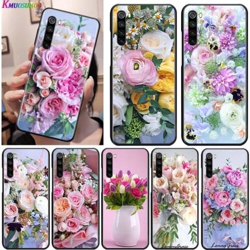 Rose Flower for OPPO Reno 2 Z 2Z 2F 3 4 5 Pro 5G 4Z 4SE 5F ACE F7 A5 A9 2020 Black Phone Case Soft Cover Shell