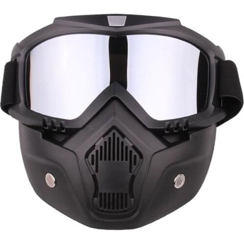 Detachable Motorcycle Tactical Face Goggles Mask Moto Wind Dustproof Racing Cycling Helmet Protective Goggles Open Face Mask