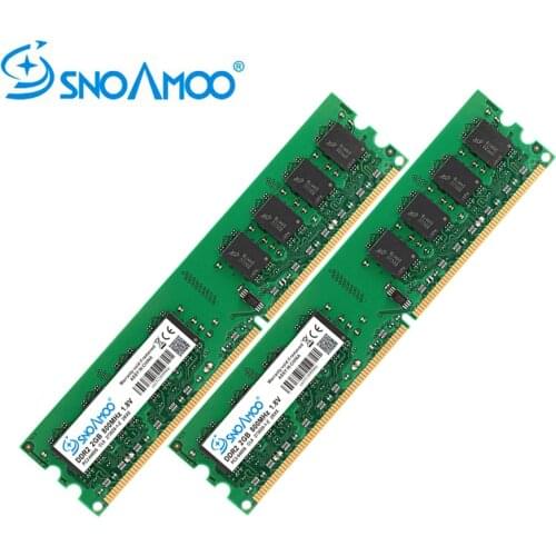 SNOAMOO RAM DDR2 4GB(2GBx2pcs) 667MHz 800MHz PC2-6400S Desktop PC RAMs 240-Pin 1.8V DIMM For Compatible Computer Memory Warranty