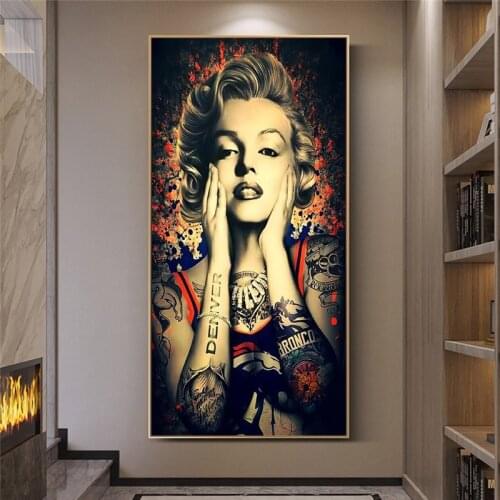 Modern Marilyn Monroe Canvas Painting Wall Art Poster Prints Oil Painting Wall Painting Family Living Room Decoration Wall Decor