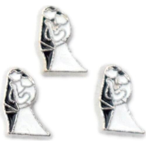 Wedding Grooms Brides Floating Charms For Living Memory Glass Locket Floating Locket Pendants Necklace DIY Accessories 10pcs/lot