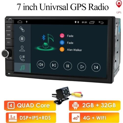 WiFi/4G Quad core 2 din 7 inch android 10 Universal Car Player juke qashqai almera x trail note X-TRAIL for Nissan GPS built-in