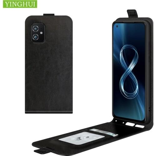 Flip Vertical Cover Wallet Bag With Card Holder For Asus Zenfone ROG Phone 5 8 ZS590KS Leather Silicone Magnetic Phone Case