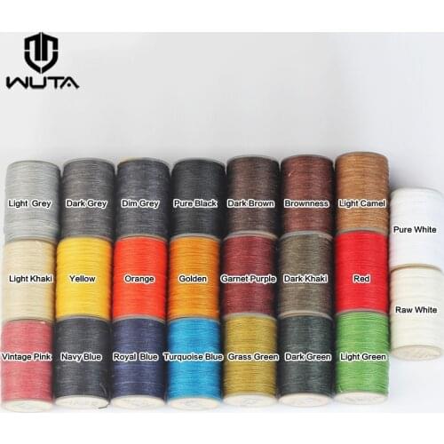 WUTA 0.65mm Waxed Thread Polyester 23 Colors Hand Sewing Cord Leather Craft Tools 3 thread twisted together/not easy to scatter