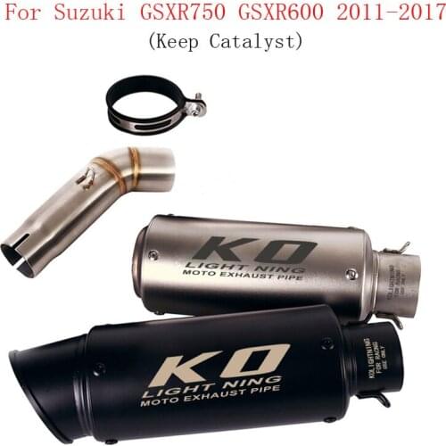 For Suzuki GSXR750 GSXR600 2011-2017 Exhaust System Connect Link Tube Middle Pipe Escape Muffler Silencer Baffle with DB Killer