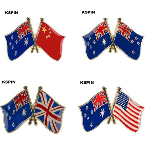 Australia China Australia New Zealand Australia UK Austrilia USA Flag Badge Flag Pin