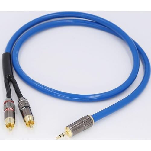 1M RCA Cable 2RCA to 3.5 Audio Cable RCA 3.5mm Jack RCA AUX Cable for DJ Amplifiers Subwoofer Audio Mixer Home Theater DVD