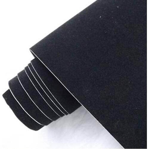 10/20/30/40/50CMX135CM Black CAR velvet vinyl sticker for car body decoration Velvet car vinyl wrap film with air free bubbles