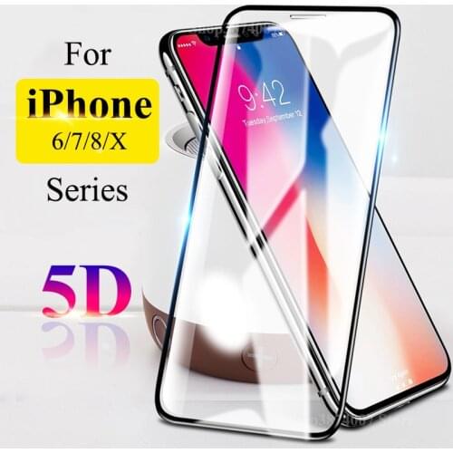 2pcs 5D Protective Glass On The For iPhone 6 s 6s s6 7 8 Plus X Aphone Tremp Glas iPhone Screen Protector Tempered Aifon Film 9H