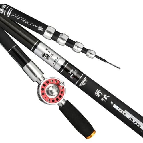 5.4/6.3/7.2m Hollow Rod 5 Positioning High Carbon Taiwan Fishing Pole Long Section Hand Canne with Reel Set Fsihing Tackle Pesca