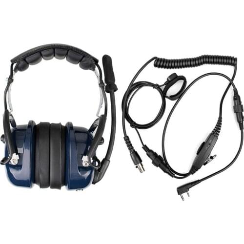 Aviation Mic Speaker Noise Cancelling Headset Earpiece VOX Volume Adjustment for Kenwood Baofeng UV5R BF Retevis Walkie Talkie