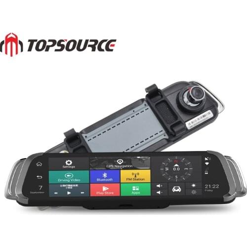 TOPSOURCE Driving Recorde Car Video Recorder Android System FHD1080 Loop Front and Rear Recording GPS Navigation