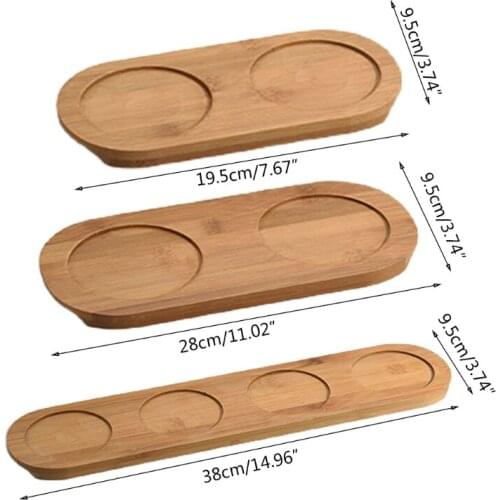 S/M/L Wooden Creative Bamboo Tray, Kitchen Seasoning Jar Storage Tools for Oil Vinegar Salt Pepper
