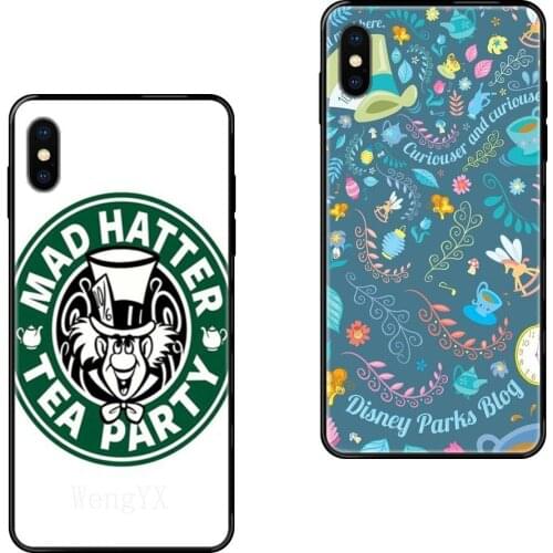 For Galaxy A5 A6 A7 A8 A10 A10S A20 A20S A20E A21S A30 A30S A40 A50 A70 A71 A70E We Are All Mad Hatter Tea Party Black Soft TPU