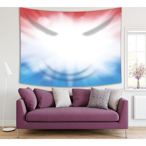 Tapestry Summer Sky with Sun Rays Horizon Seaside Holidays Nature Theme Artwork Blue Red White