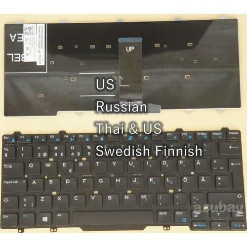 US Russian Thai Swedish Finnish Keyboard For Dell Latitude 13 Education, 3340 3350, 13 7350, 000M14 094F68 0JKXJG 0MHMNP 0YCX9H
