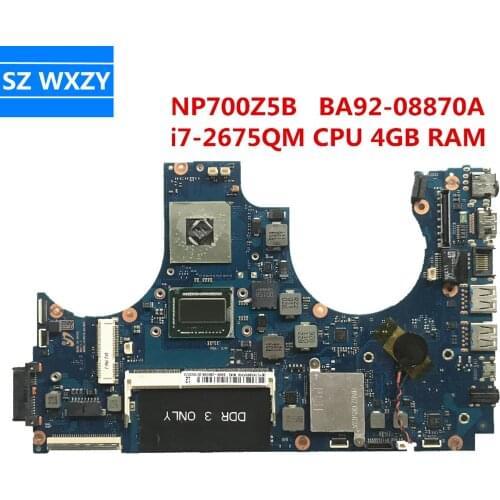 For Samsung NP700Z5B 700Z5B Laptop Motherboard With SR02S i7-2675QM CPU 4GB RAM BA92-08870A BA41-01725A 100% Tested Fast Ship