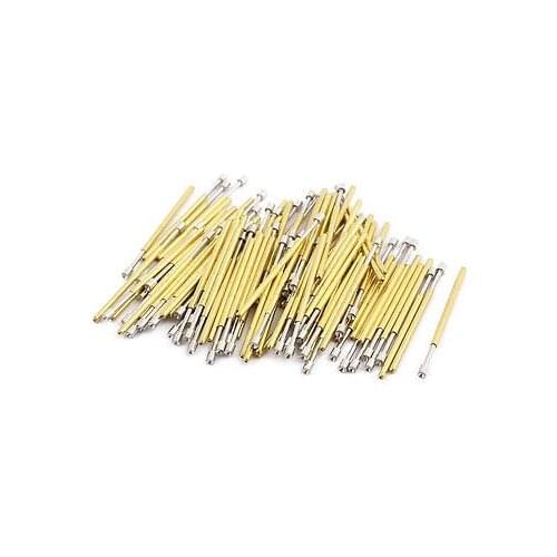 100pcs P100-A3 1.4mm Dia 32.8mm Length Metal Spring Pressure Test Probe Needle