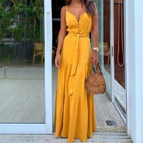 Fashion Women Summer Dress Boho Style Sleeveless Strappy Female Girls Dresses V-Neck Bandage Party Beach Dress Feminine Les Robe